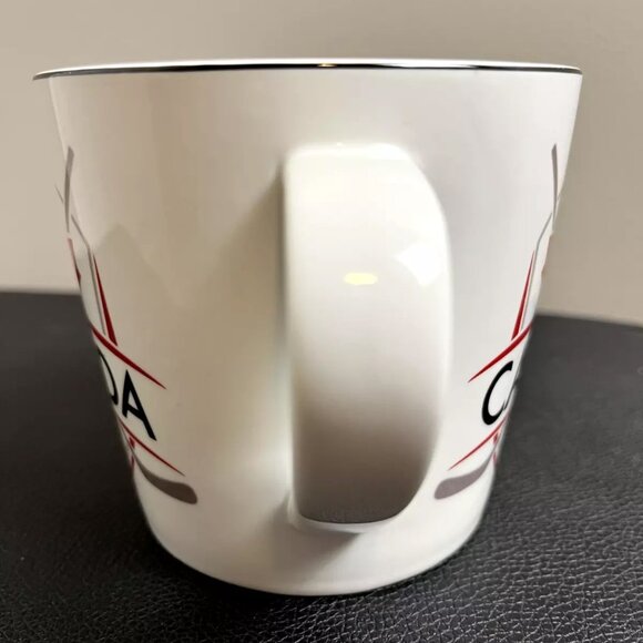 Retro Canadian Maple Leaf Hockey Mug 1867 White Grace Fine Ceramic Cup - Picture 2 of 5
